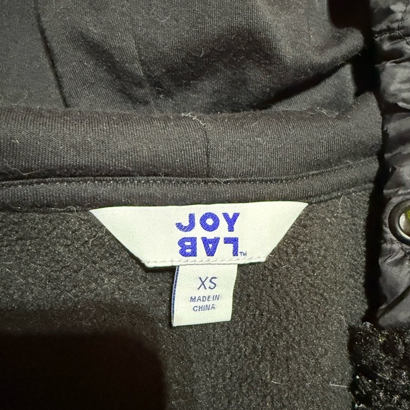 JoyLab Black Sherpa Hoodie with Neon Accents - Picture 3 of 3